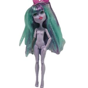 Monster High Twyla Nude Doll Teal & Purple Hair Grey Arm Jointed Collectible